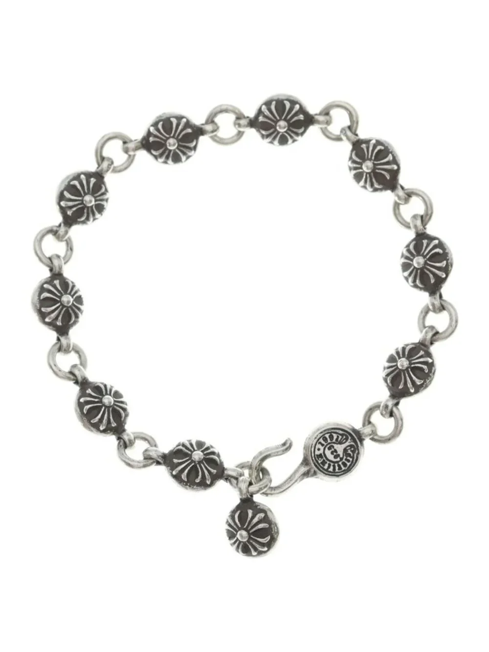 Chrome Hearts No2 Ball 2 Cross Bracelet Silver